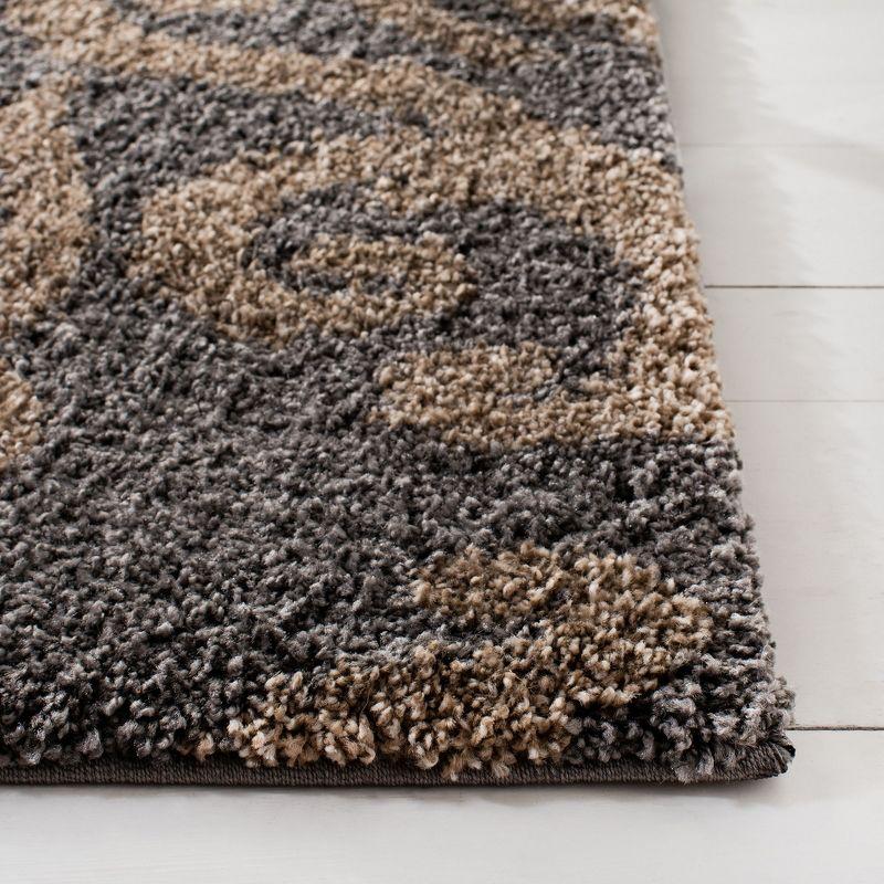 Florida Shag SG462 Power Loomed Indoor Area Rug - Grey/Beige - 4'x6' - Safavieh.