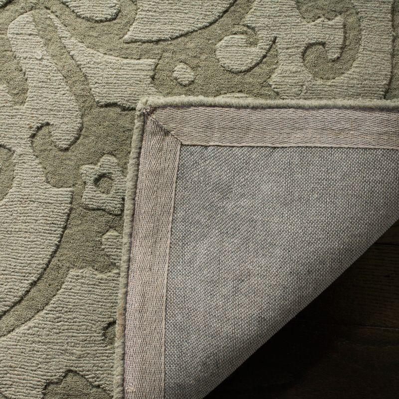 Sage Green Hand-Tufted Wool Rectangular Area Rug