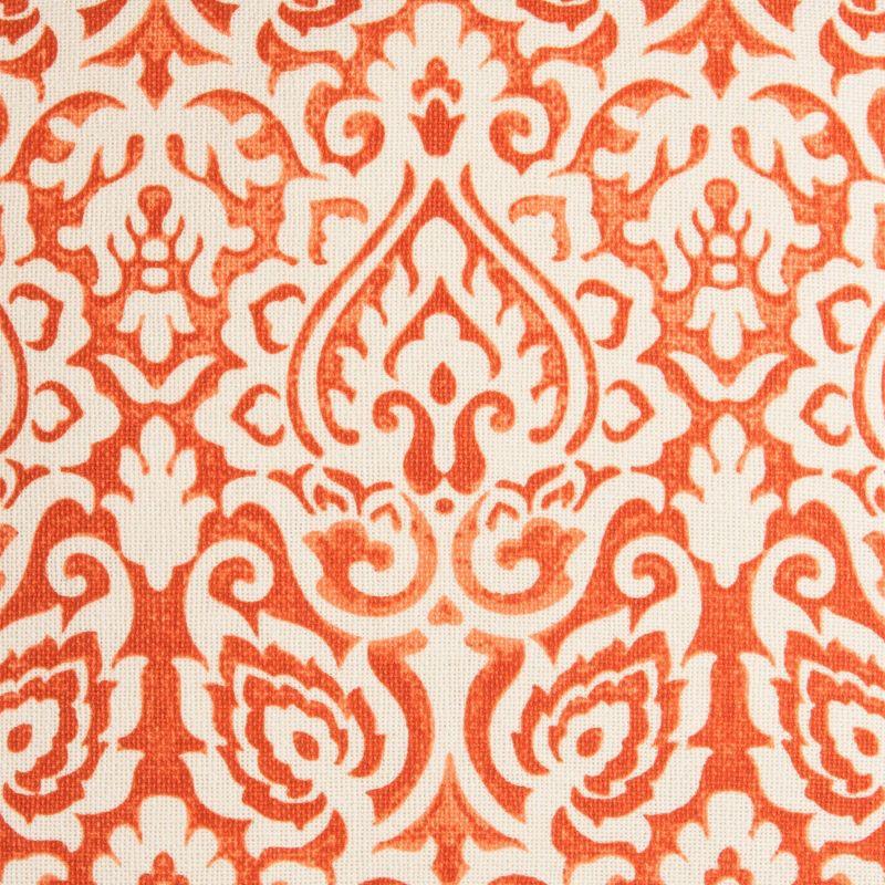 22"x22" Dulane Damask Square Throw Pillow Orange - Rizzy Home: Cotton Cover, Indoor Decorative Cushion, Zippered