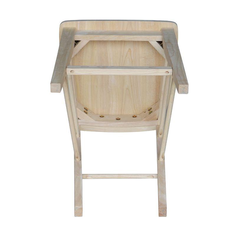 International Concepts 23.82" Cafe Counter Height Barstool Unfinished: Hardwood Frame, Slat Back