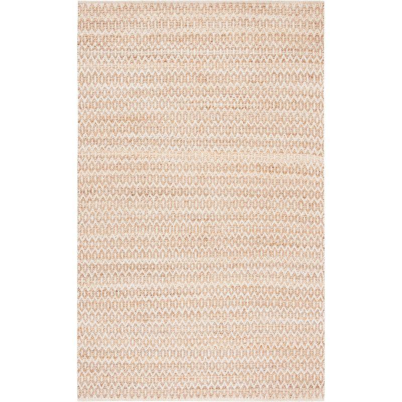 Natural Geometric Hand-Knotted Cotton Area Rug, 3' x 5'