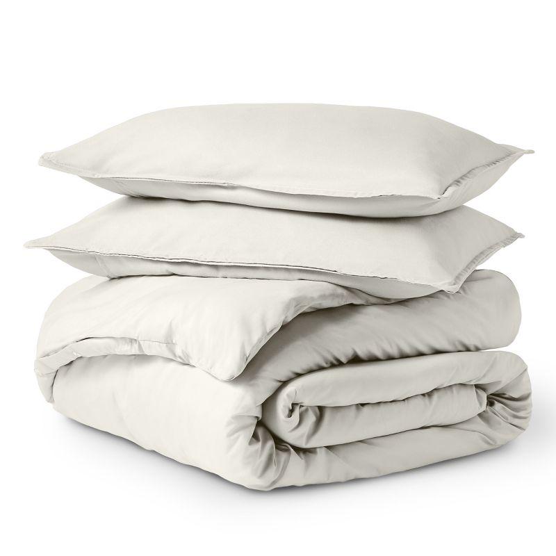 Cream Ultra-Soft Microfiber King/Cal King Duvet Cover Set