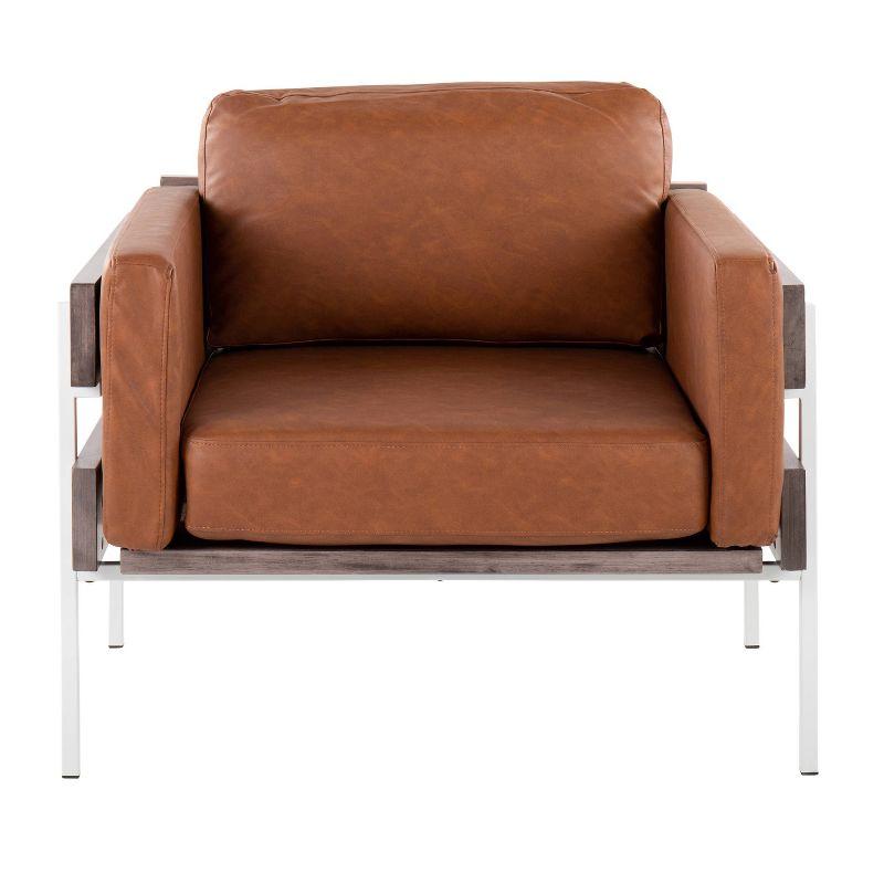 Kari Accent Chair: LumiSource, Upholstered Faux Leather, Metal Frame, Removable Cushions