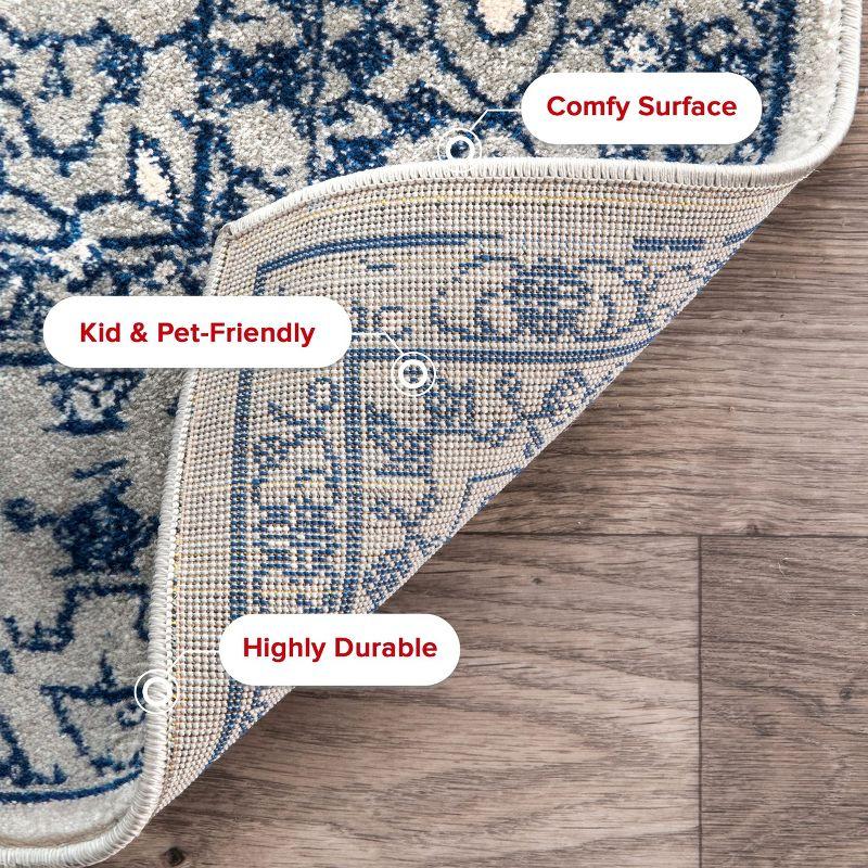 Nuloom Odell Oriental/Persian 2x10 Runner Indoor Area Rug for Living Room Bedroom Dining Room Entryway Hallway Kitchen, Blue/Ivory