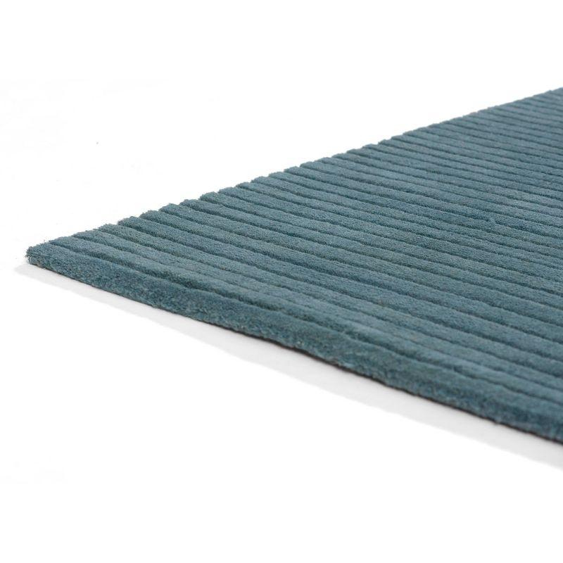 Momeni 2'6"x8' Asher Solid Handloomed Runner Rug Blue: Wool, Medium Pile, Indoor, Handmade, Cotton Backing