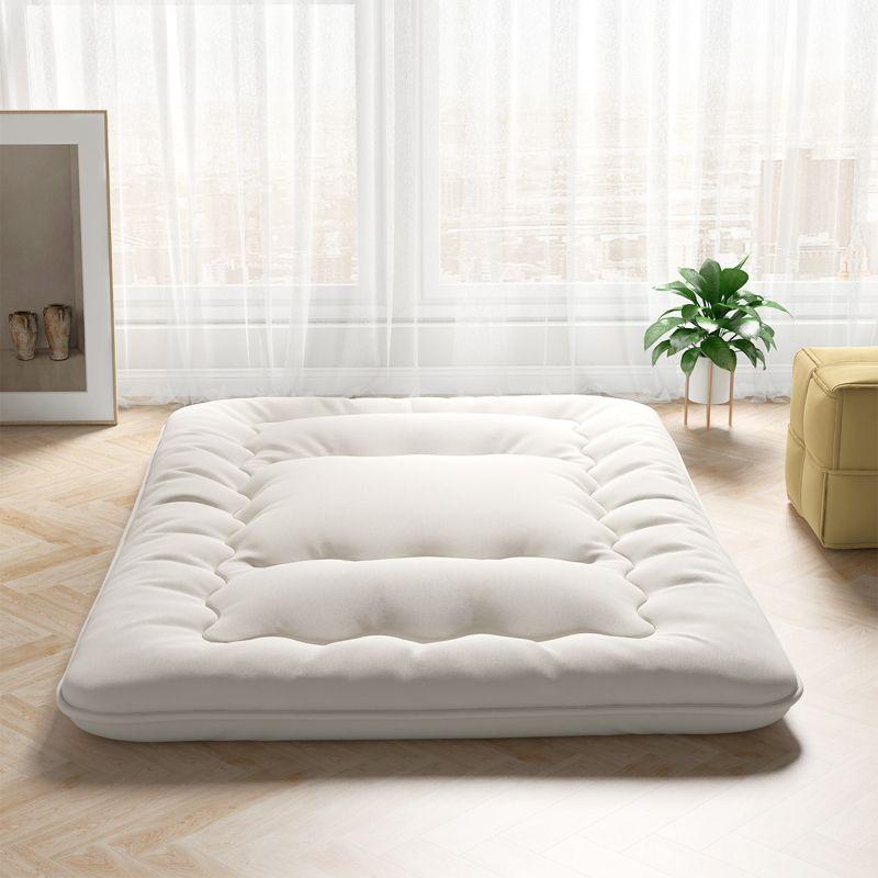 Beige Full Futon Mattress with Washable Cover and Carry Bag