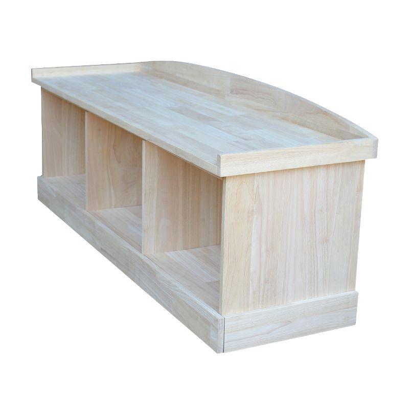 Storage Bench Unfinished - International Concepts: Hardwood Entryway Seat, Shoe Organizer, Window Nook