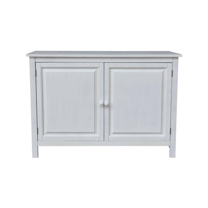 Chalk White Solid Wood Hall Storage Cabinet with Adjustable Shelves