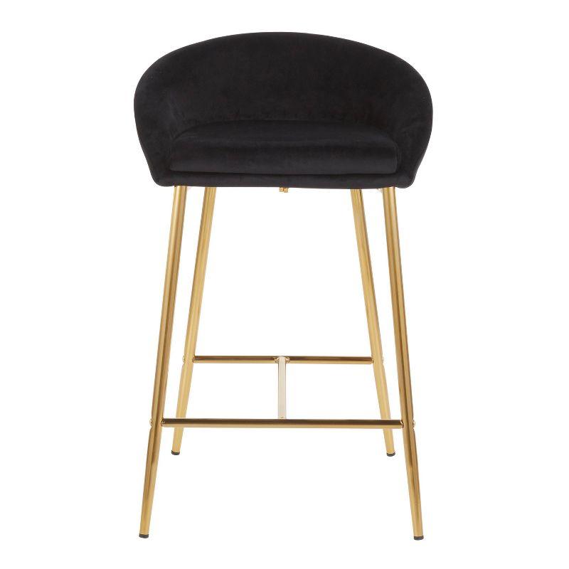 Wenty Glam Upholstered Counter Stool with Metal Frame (Set of 2)