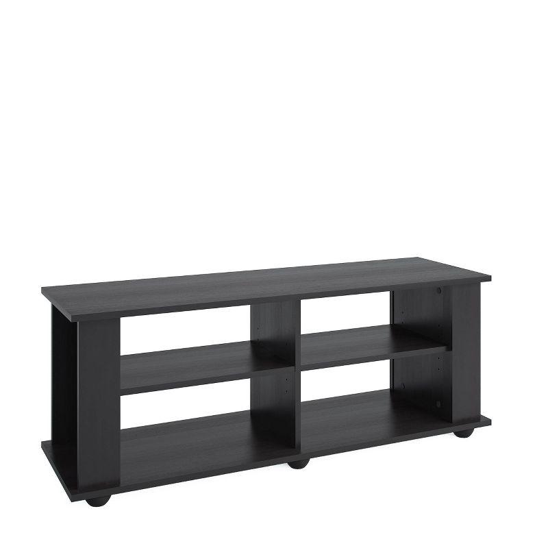 Flat Panel TV Stand for TVs up to 57" CorLiving Ravenwood Black: Open Shelving, MDF Frame, 90lb Capacity