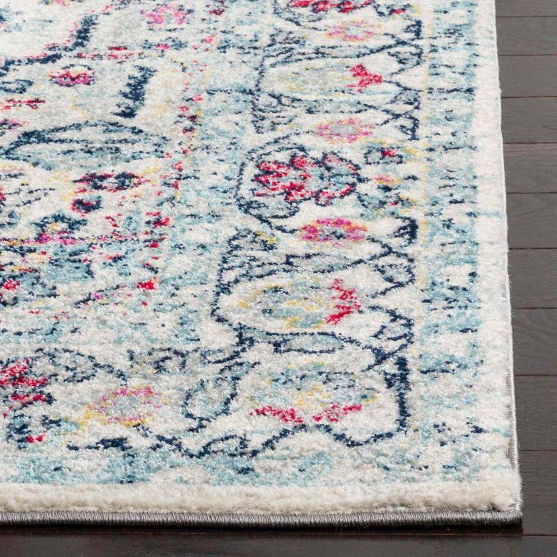 Navy Fuchsia Hand-knotted Synthetic Floral Area Rug