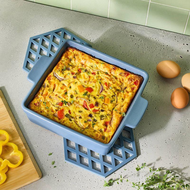 Silicone Trivet Blue - Figmint™: Heat-Resistant Silicone, Dishwasher-Safe, 8" Square for Hot Dishes