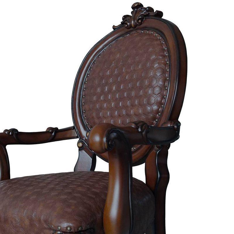 Acme Furniture Versailles 26" Dining Chairs Cherry Finish: Leather Upholstery, Nailhead Trim, No Assembly Required