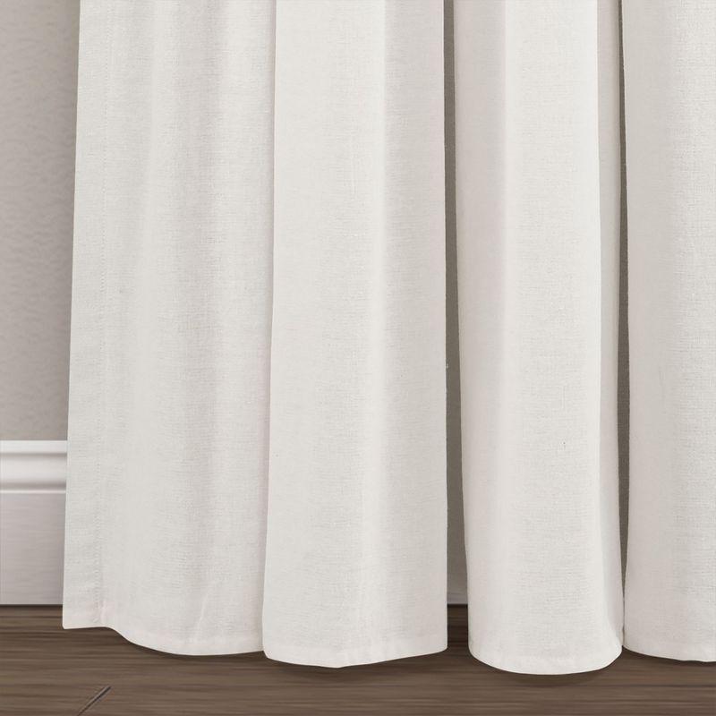 Lush Decor Linen Button Cotton Blend Blackout Curtain Single Panel