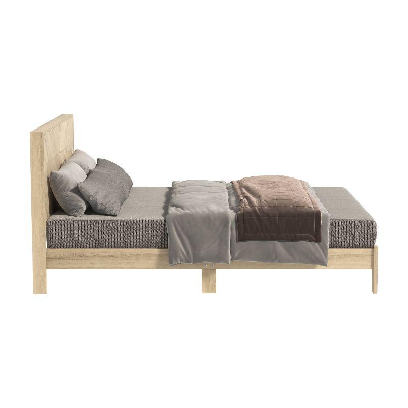 Weiss Oslo Oak Wood Frame Queen Platform Bed with Headboard