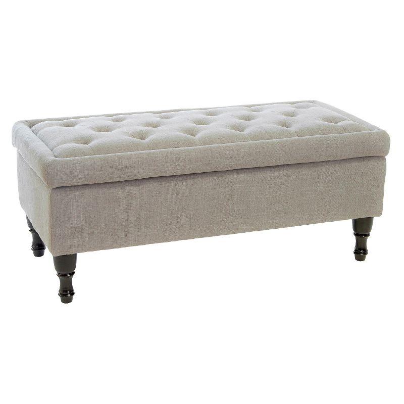 Chantelle Fabric Storage Ottoman Gray - Christopher Knight Home
