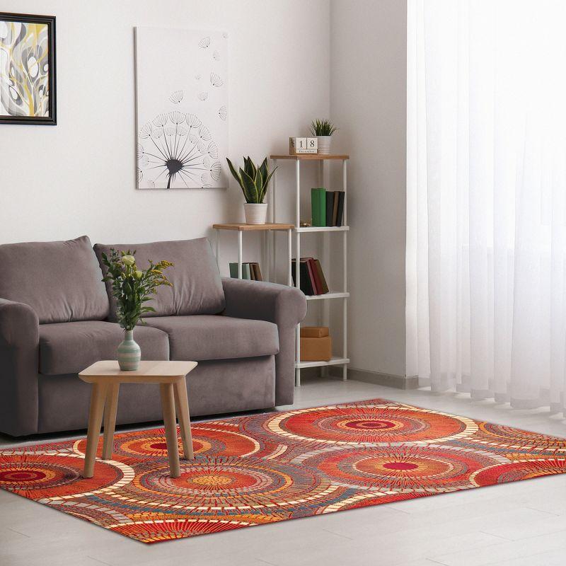 Liora Manne Marina Circles Indoor/Outdoor Rug Saffron 3'3" x 4'11"