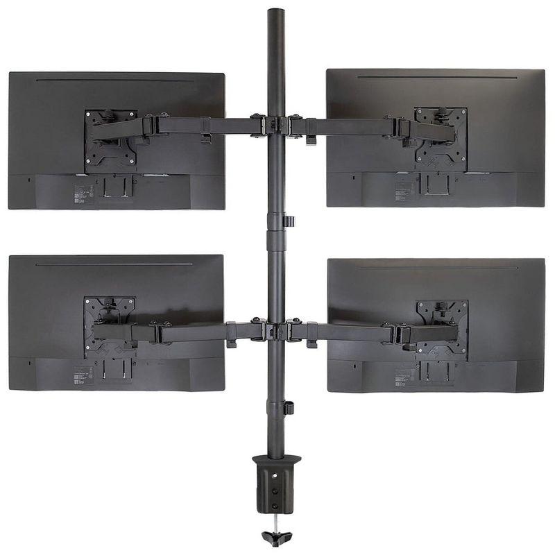 Mount-it Mount-It Quad Monitor Stand | Height Adjustable Standing 4 Screen Mount Fits Monitors Up to 32 in.
