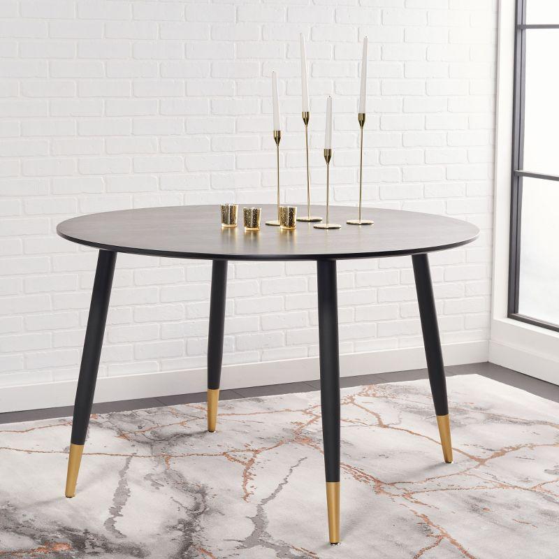 Kamala Round Dining Table - DTB5807A - Black/Gold - Safavieh
