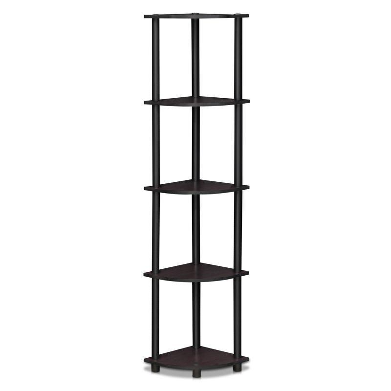 Kids' Corner 5-Tier Dark Walnut Wood Display Shelving Unit