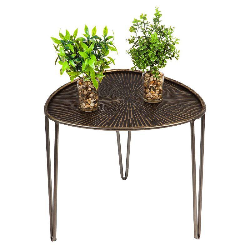 Evergreen Beautiful Leaf Shape Metal Nested Side Tables, Set of 3 - 21 x 21 x 19 Inches Homegoods and Decorations for Every Space
