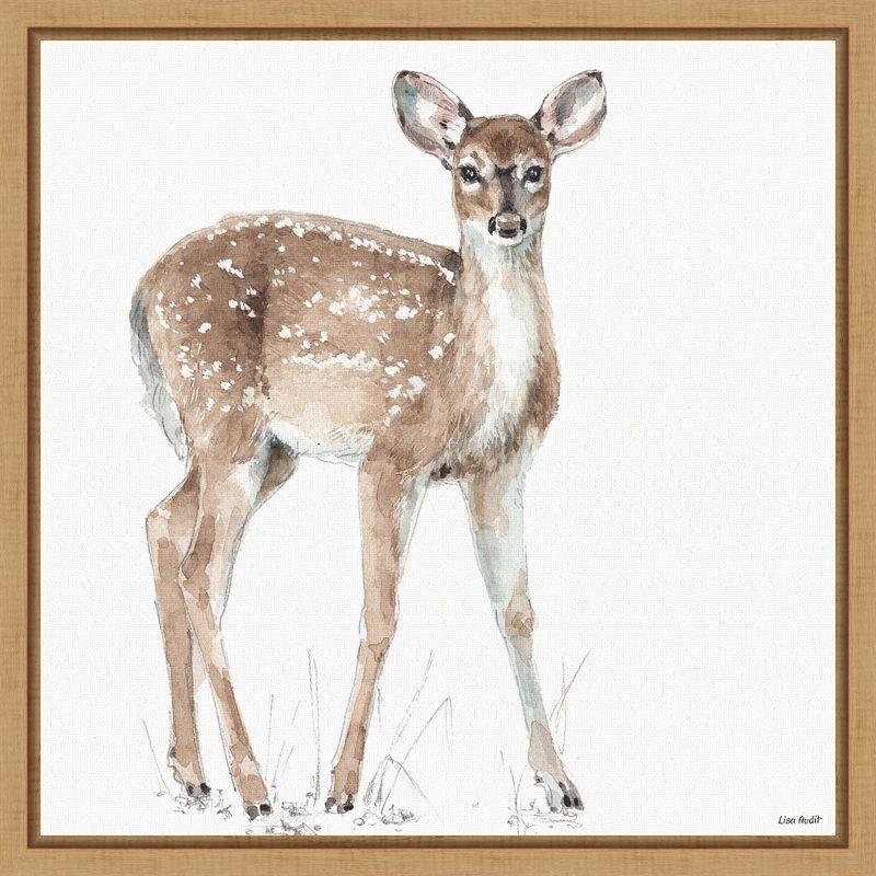 Amanti Art Forest Friends XII (Deer) by Lisa Audit Canvas Wall Art Print Framed 16-in. x 16-in. in Maple
