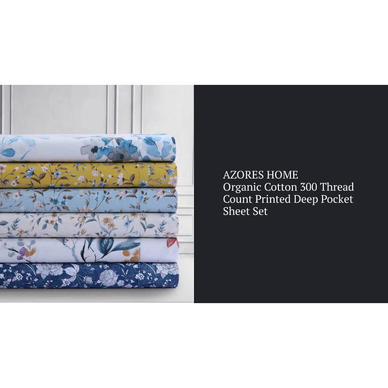 Azores Home Sateen Floral Sheet Set