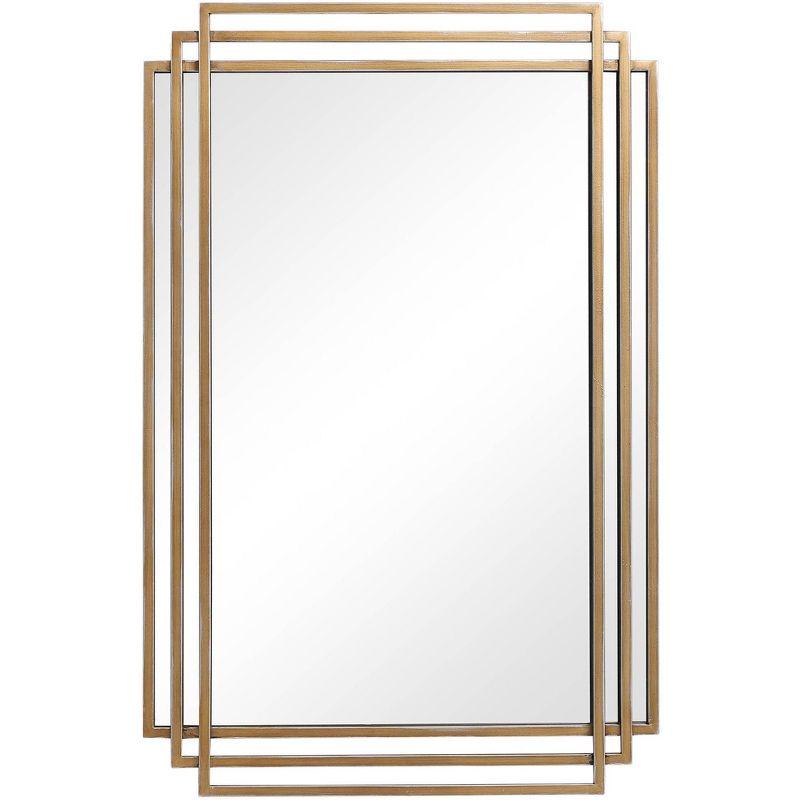 Amherst Rectangular Brushed Gold Iron Wall Mirror