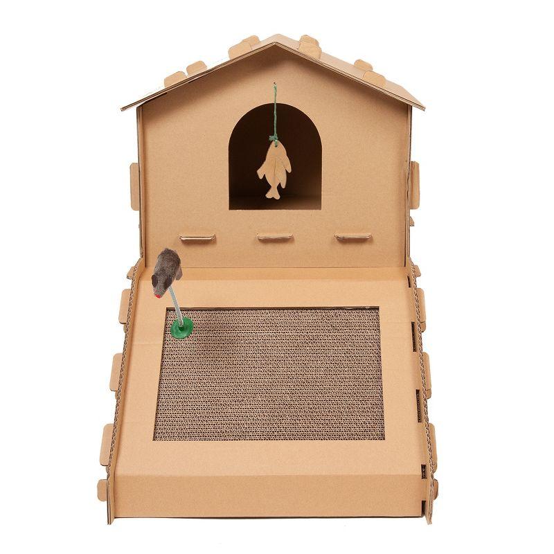 FurHaven Tiger Tough Townhouse Playground Scratcher House