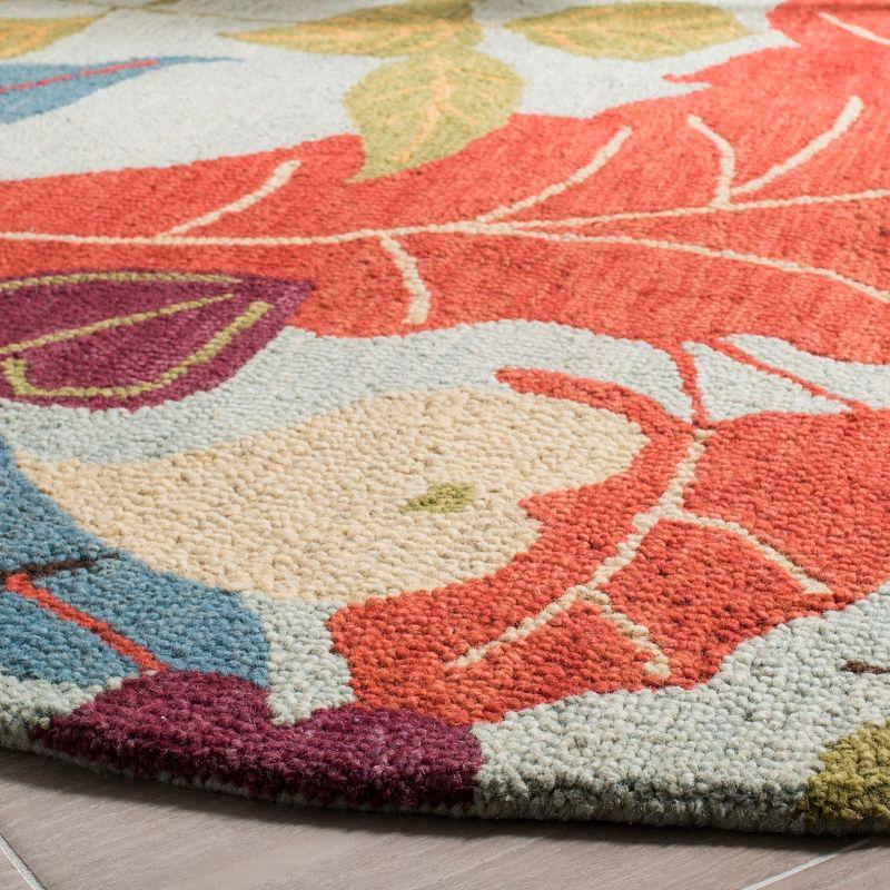 Blossom BLM674 Hand Hooked Area Rug - Blue/Multi - 4' round - Safavieh.