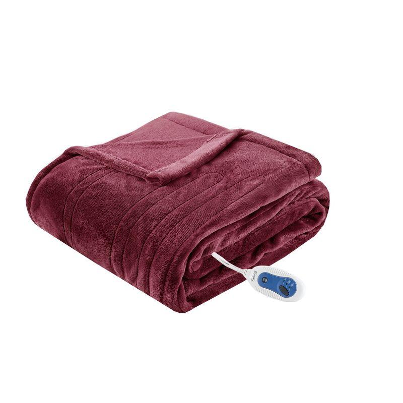 Cozy Comfort Red Oversized Electric Heated Throw, 60" x 70"