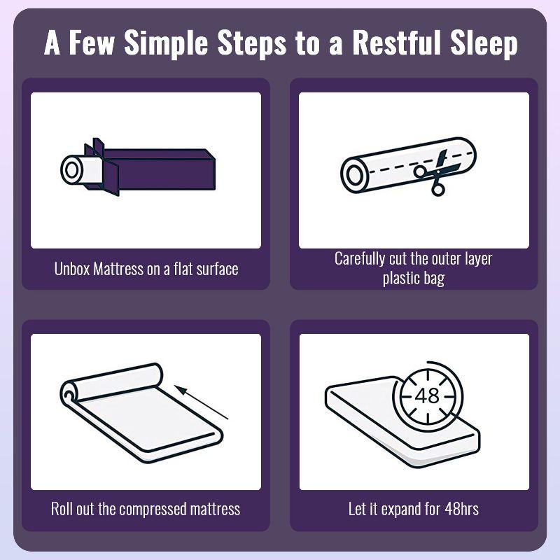 FDW 5 inch Full Bamboo Charcoal Memory Foam Mattress Breathable Bed Mattress for Cooler Sleep Supportive & Pressure Relief,White Full