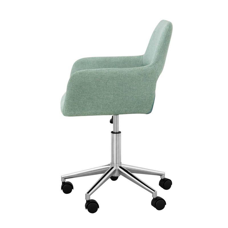 Modern Linen Style Fabric Office Swivel Chair: Ergonomic, Adjustable - Teamson Home