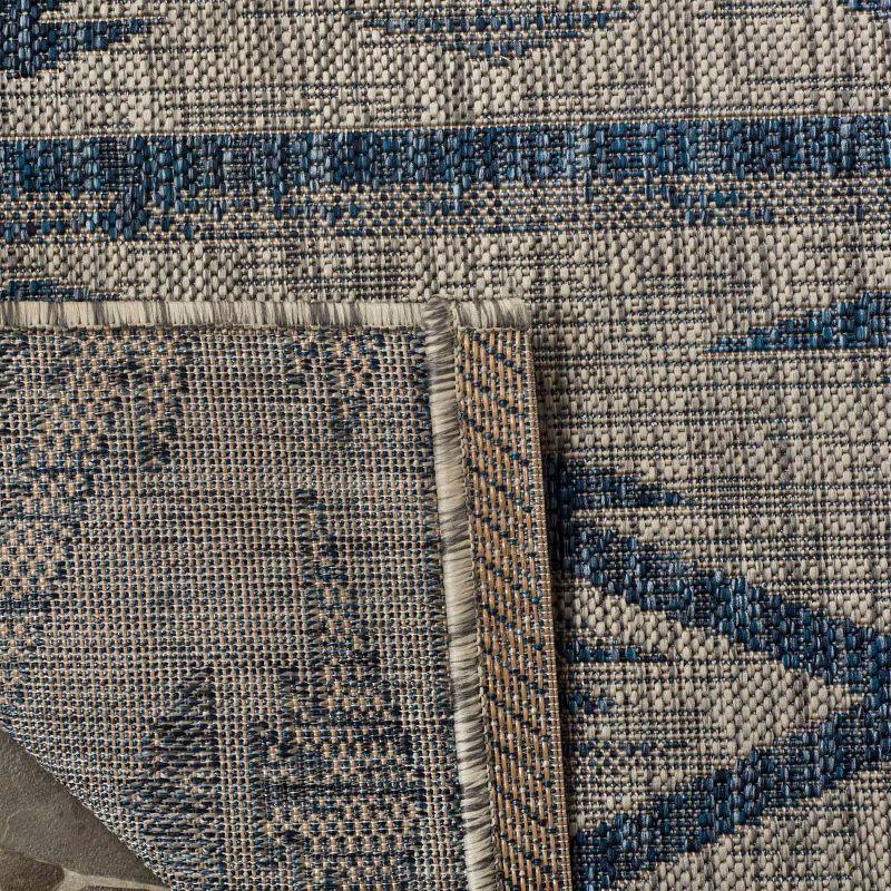 Courtyard CY8863 Power Loomed Indoor/Outdoor Area Rug - Grey/Navy - 8'x11' - Safavieh.