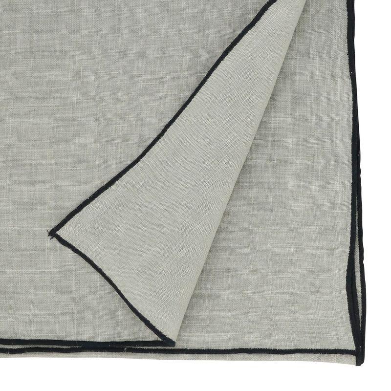 Gray Linen Stonewashed Stitched Edge Table Runner