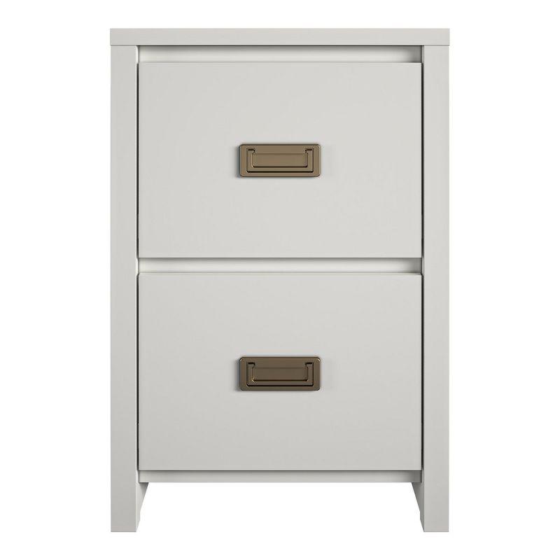 Classic White and Gold 2-Drawer Kids' Nightstand