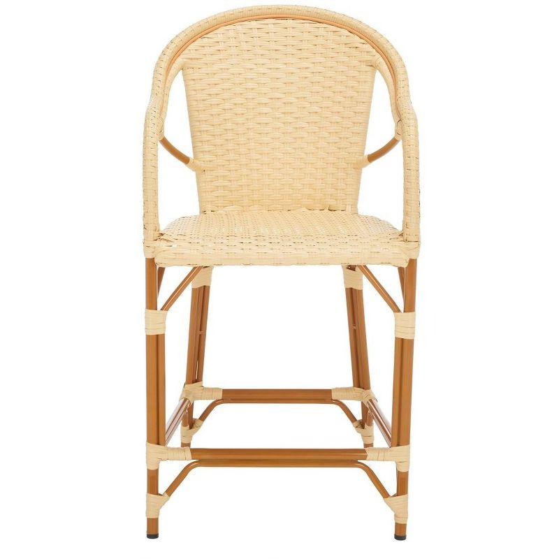 California Counter Stool With Arms - Indoor/Outdoor - PAT7533 - Natural - Safavieh