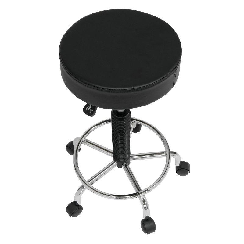 Inbox Zero Courville Adjustable Height Industrial Stool with Footring Wheels