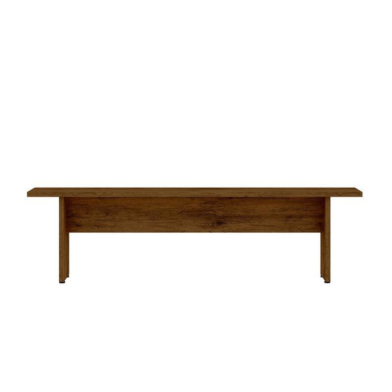 67.91" Nomad Dining Bench Natural - Manhattan Comfort: Rustic Farmhouse Style, Seats 2