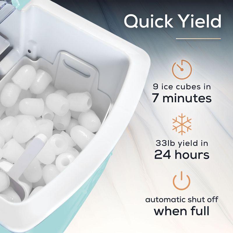 Igloo 33-Pound Automatic Portable Countertop Ice Maker Machine, Aqua