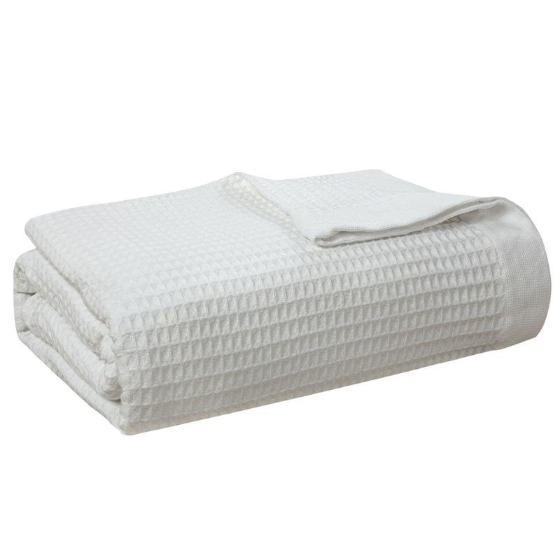 Full White Cotton Waffle Weave Machine Washable Blanket