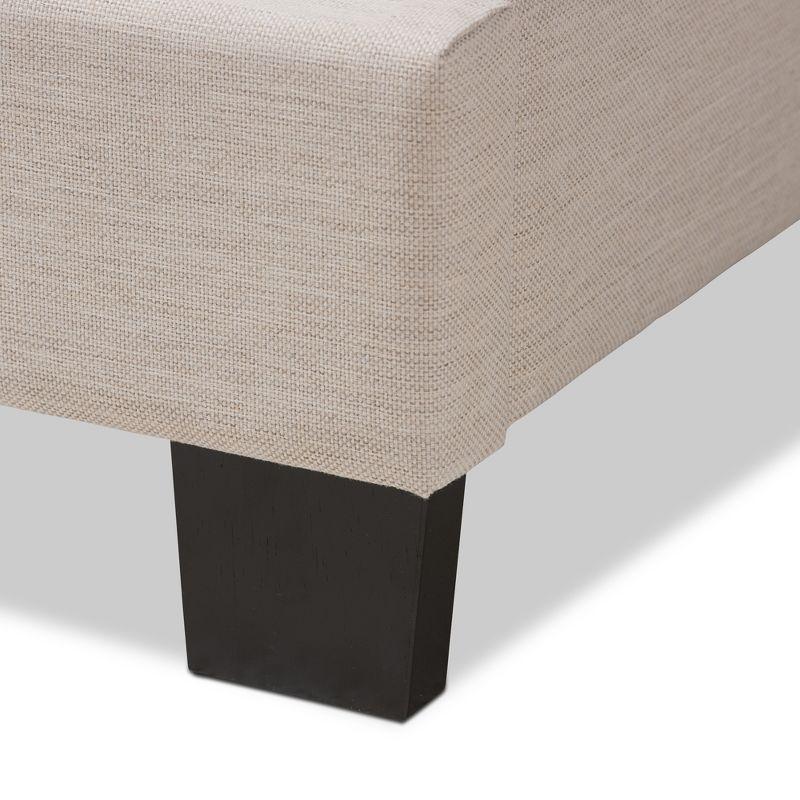 Queen Odette Modern and Contemporary Fabric Upholstered Bed Light Beige - Baxton Studio: Hardwood Frame, Polyester Fill