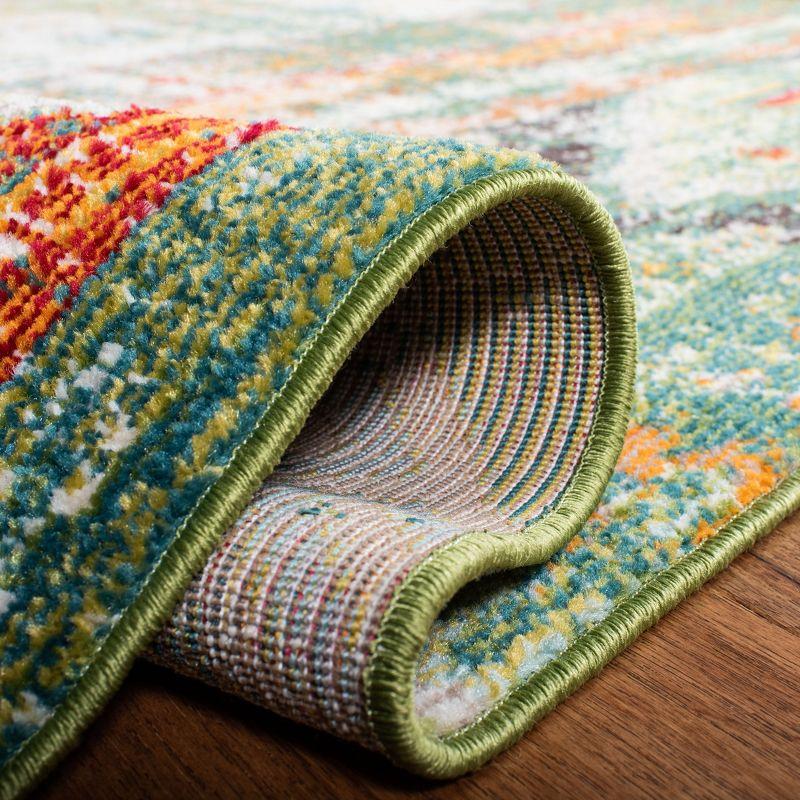 Madison MAD422 Power Loomed Indoor Area Rug - Green/Orange - 5'3"x7'6" - Safavieh