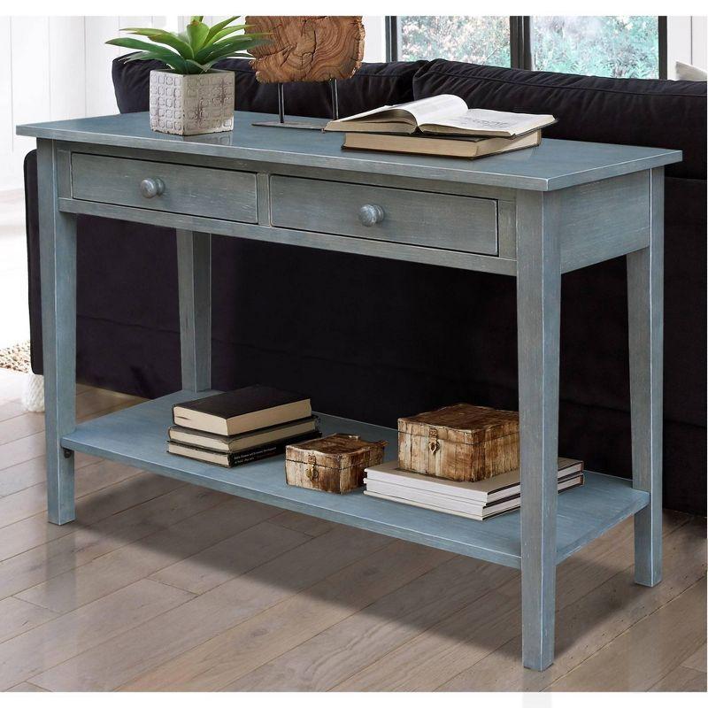 Spencer Console Server Table Antique Washed Heather Gray - International Concepts: Solid Wood, Modern Style