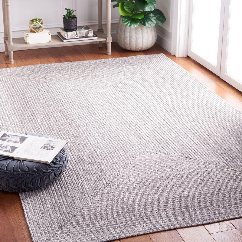 Gray Braided Reversible Synthetic Area Rug