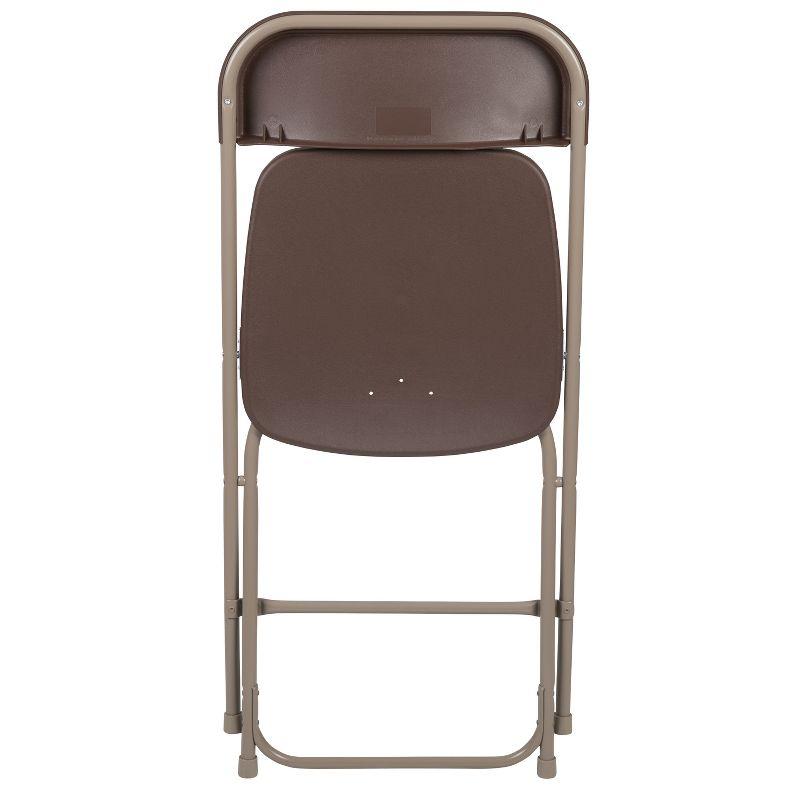 Flash Furniture Hercules Series Plastic Folding Chair Brown - 2 Pack 650LB Weight Capacity Comfortable Event Chair-Lightweight Folding Chair