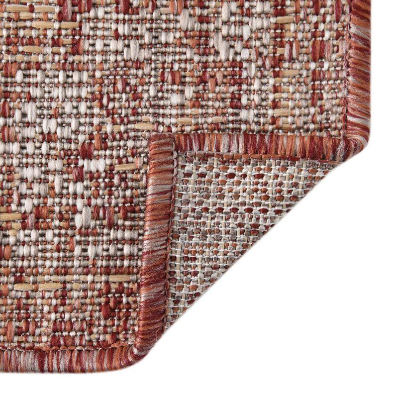 Rust Red 5'3" Square Synthetic Outdoor Rug