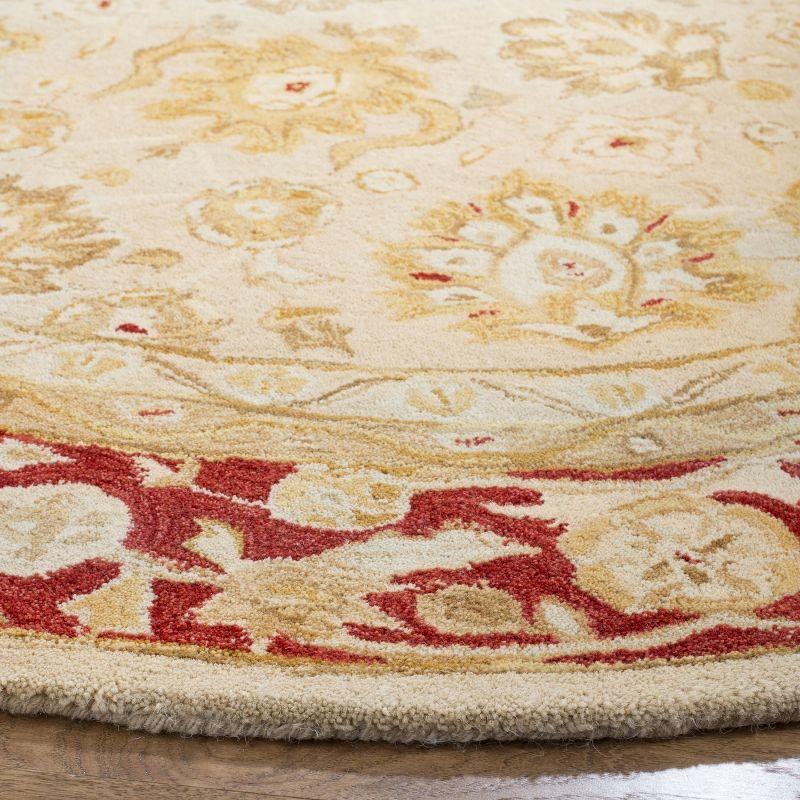 Anatolia AN522 Hand Tufted Indoor Area Rug - Ivory/Red - 8' Round - Safavieh