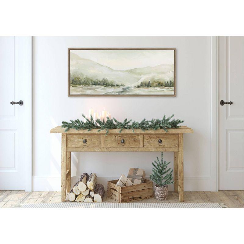 Kate & Laurel All Things Decor 18"x40" Sylvie Winter Landscape 6 Framed Canvas Wall Art by Annie Quigley Nature Holiday Snow