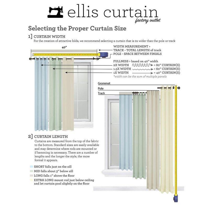 Ellis Curtain Richmark Tailored Rod Pocket Design Curtain Panel Pair for Windows with Ties 70" x 72" Natural